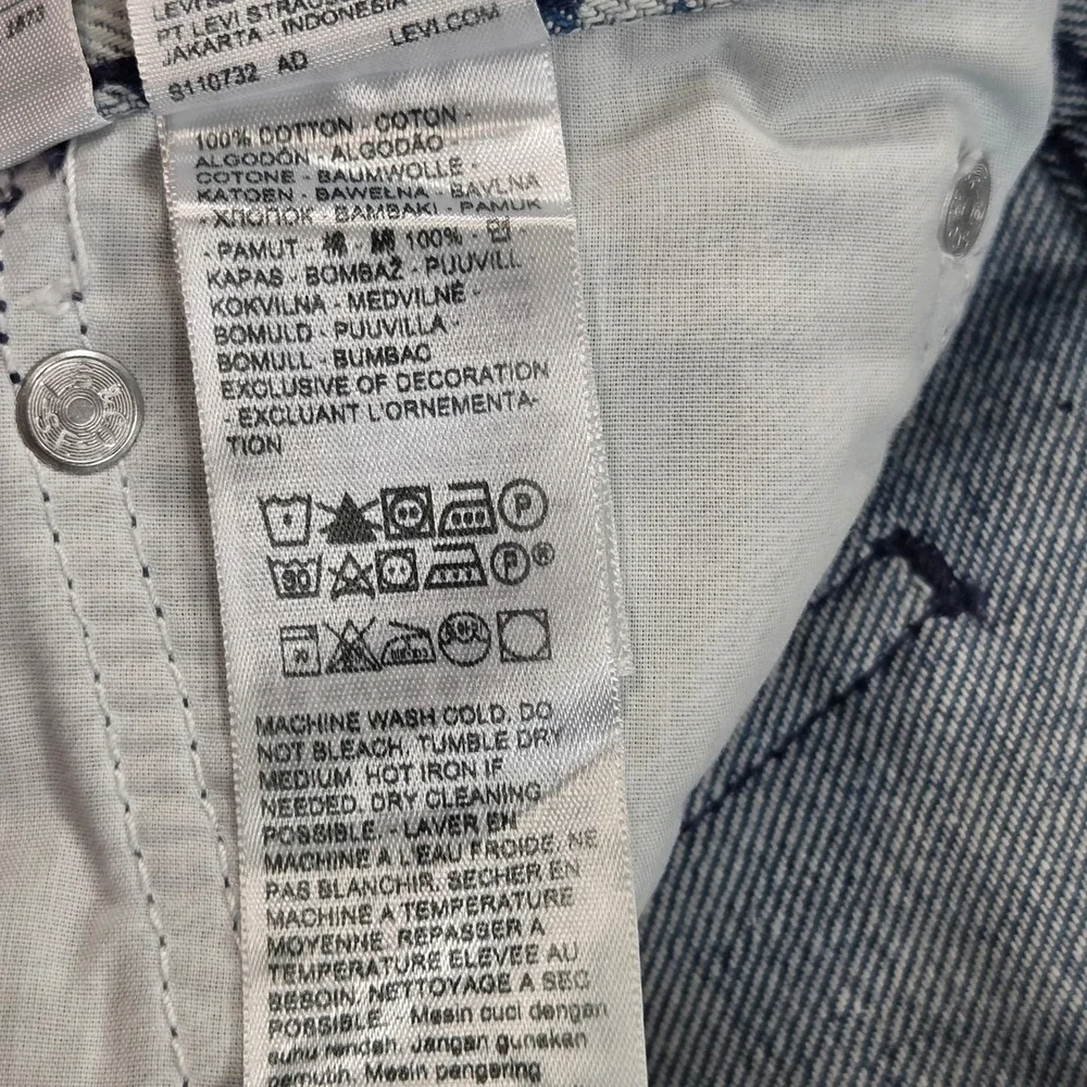 Levis 501 Original Fit Jeans 31x29 Blue White Warped Checkerboard Print
